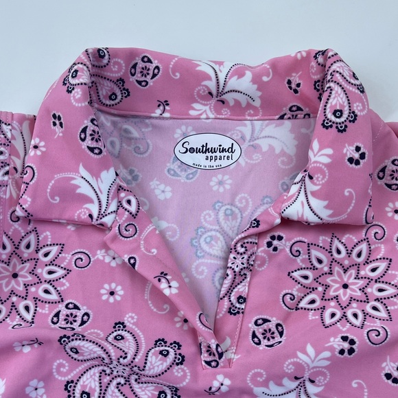 SOUTHWIND Pink UPF 50 Pebble Beach Top in Bandana N249 - Picture 2 of 14